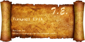 Tunyogi Erik névjegykártya