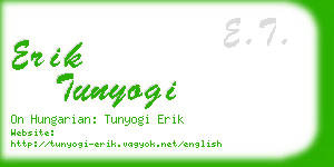 erik tunyogi business card